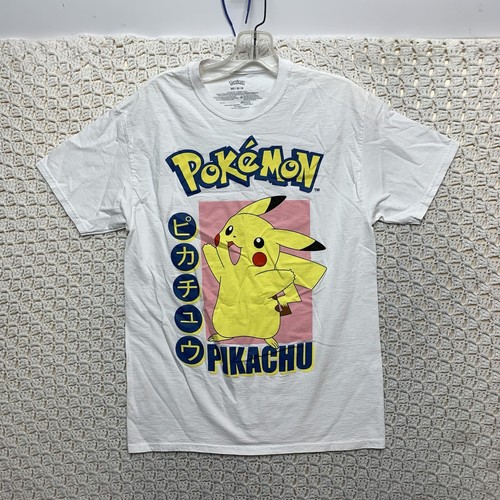 Pokemon Pikachu T-shirt Mens Size M White Graphic Tee Mad