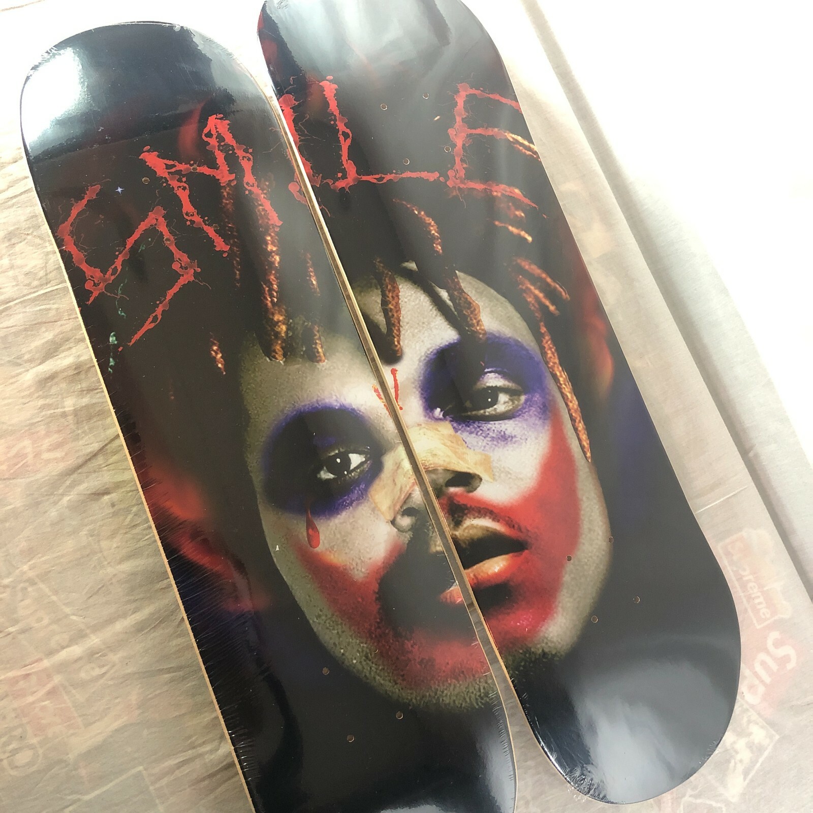 Купить Дэка Deathwish VLONE x Juice Wrld x XO x The Weeknd 'Smile' x 2 Pair VLONE Skate Deck