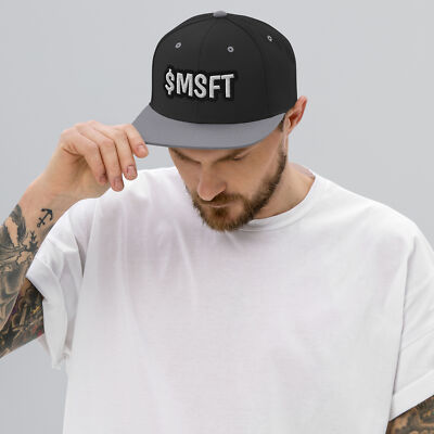 帽子 mcsft Snapback Hat - $MSFT Microsoft Stock by Market Cap Gear | eBay