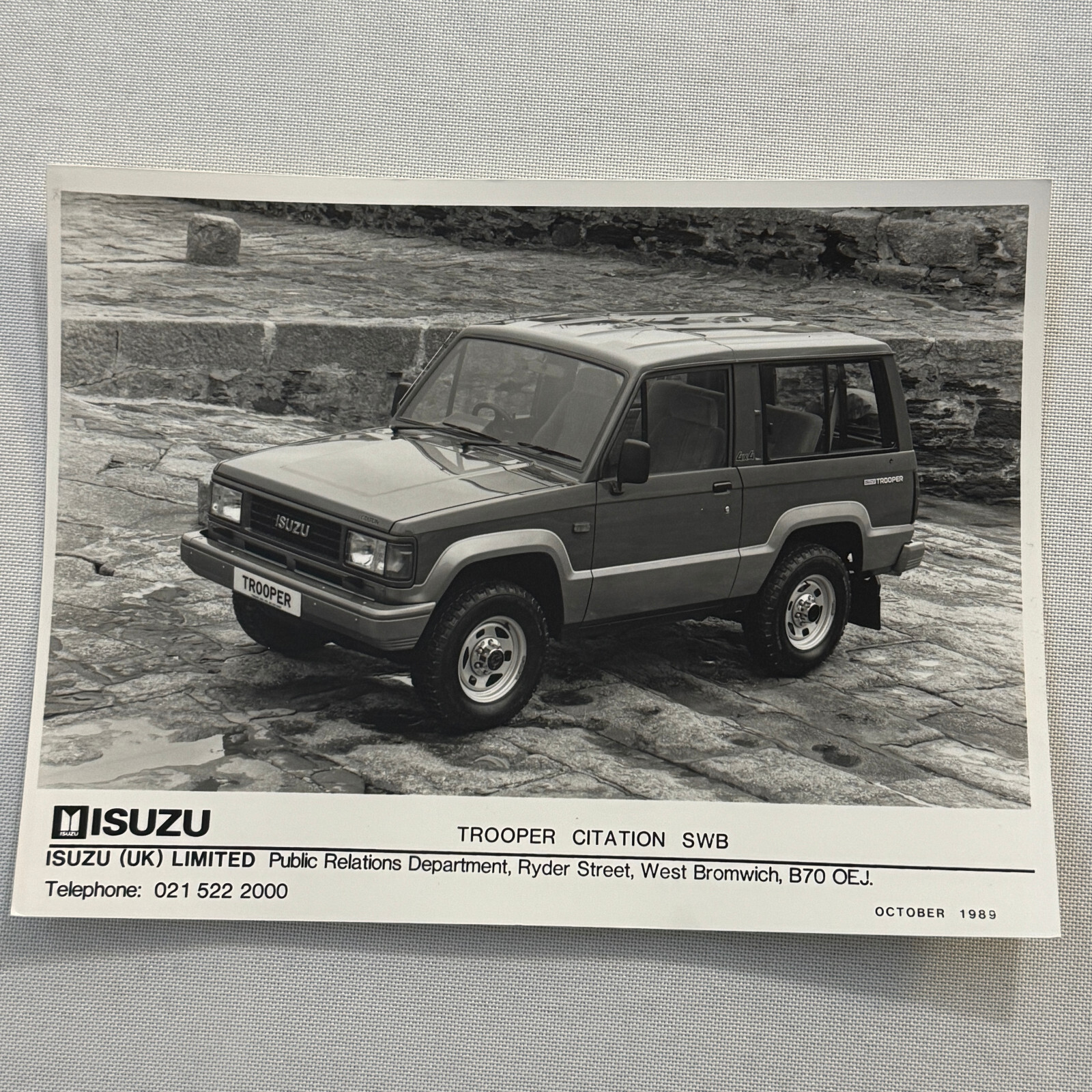 Isuzu Trooper Citation SWB Factory Press Photo Photograph