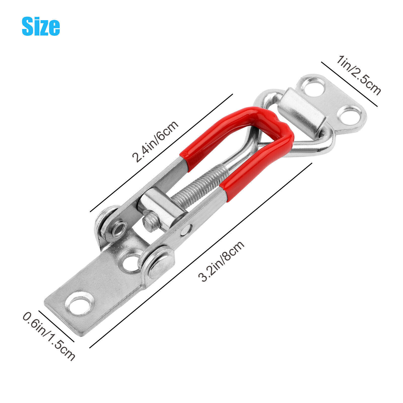 4Pcs Heavy Duty Steel Toggle Latch Catches Adjustable Lock Clamp For Boxes Case