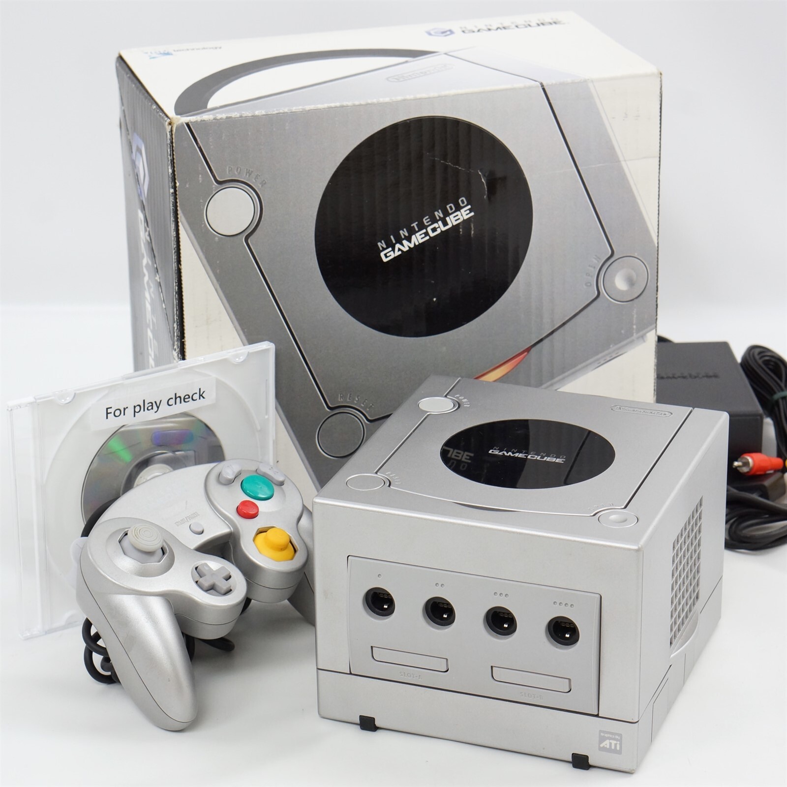 Nintendo GameCube Indigo Purple Game Console System Bundle