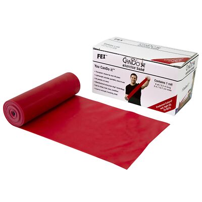 CanDo Low Powder Exercise Resistance Band Red Light Resistance 5'' x 6 Yd 1 Each