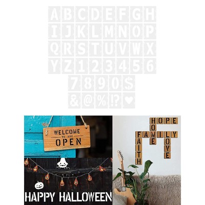 42 Pcs Letter Stencils Drawing Stencils Symbols Numbers Craft Stencils for Home