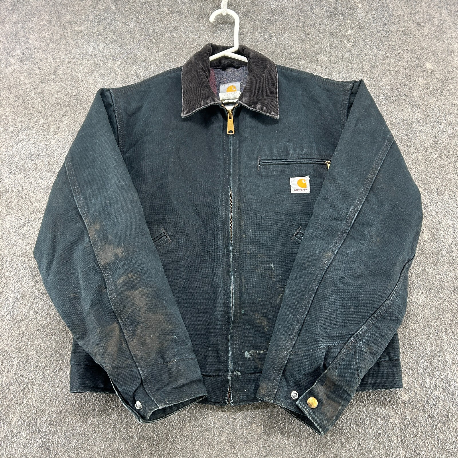 VINTAGE Carhartt Jacket Mens Medium 38 Black Detroit J01 VINTAGE Carhartt Jacket Mens Medium 38 Black Detroit J01