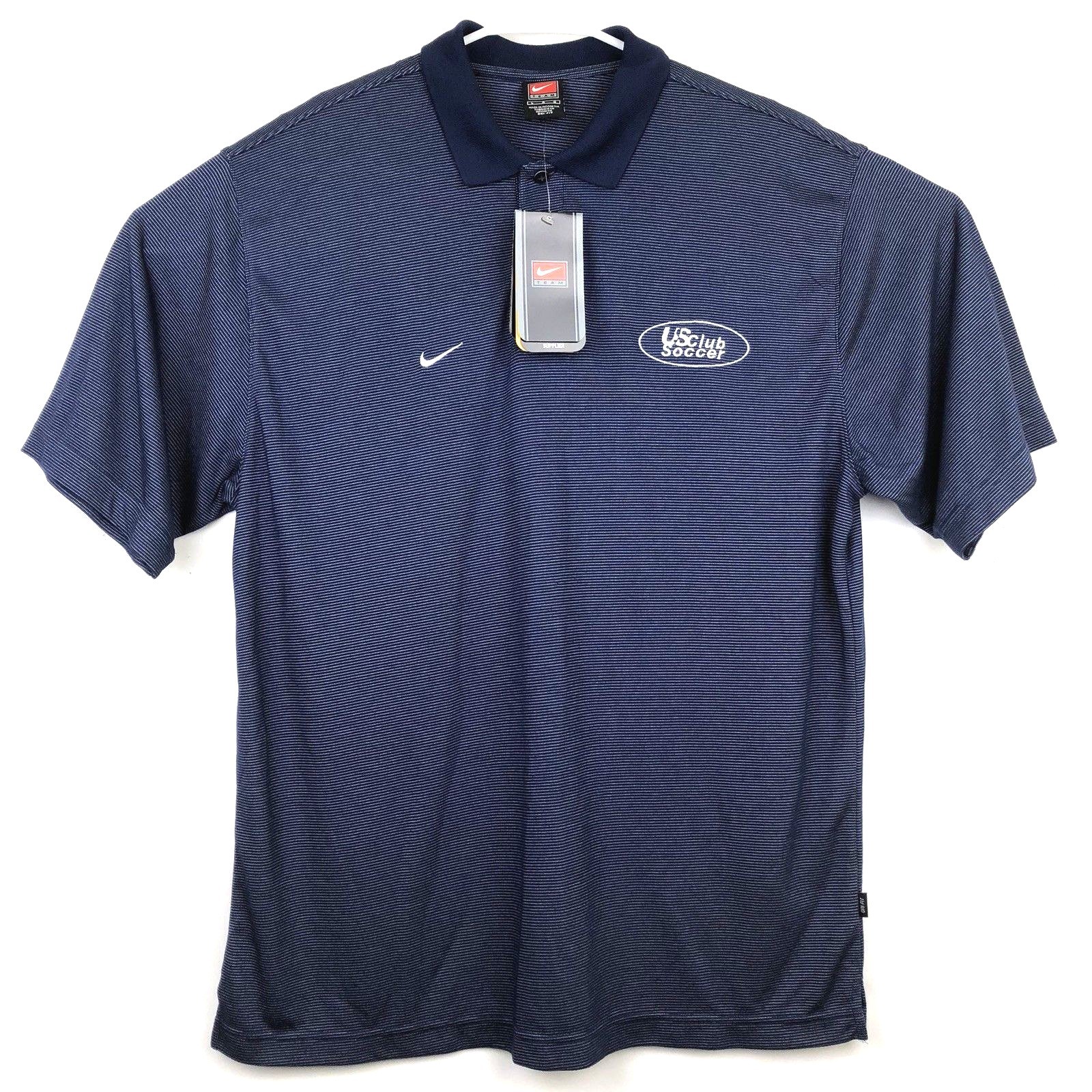 Nike Team NWT US Club Soccer Polo Dri Fit Mens Sz L Short