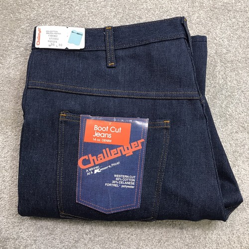 Men's 38x30 Raw Denim Dark Wash Western 80s