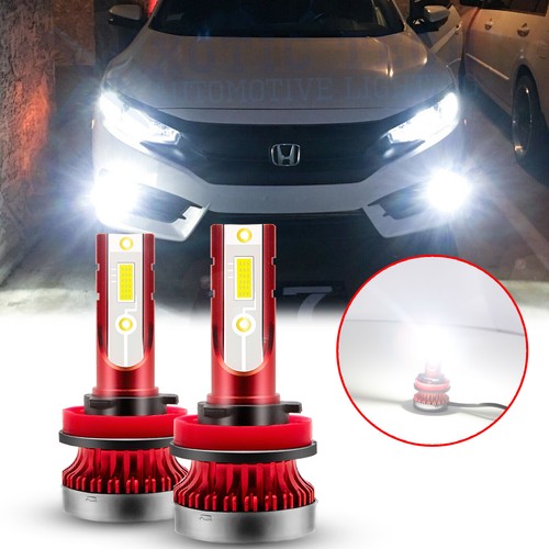 6000K White H11 H9 H8 COB LED Fog Driving Light Bulbs For Honda Civic 2006-2019