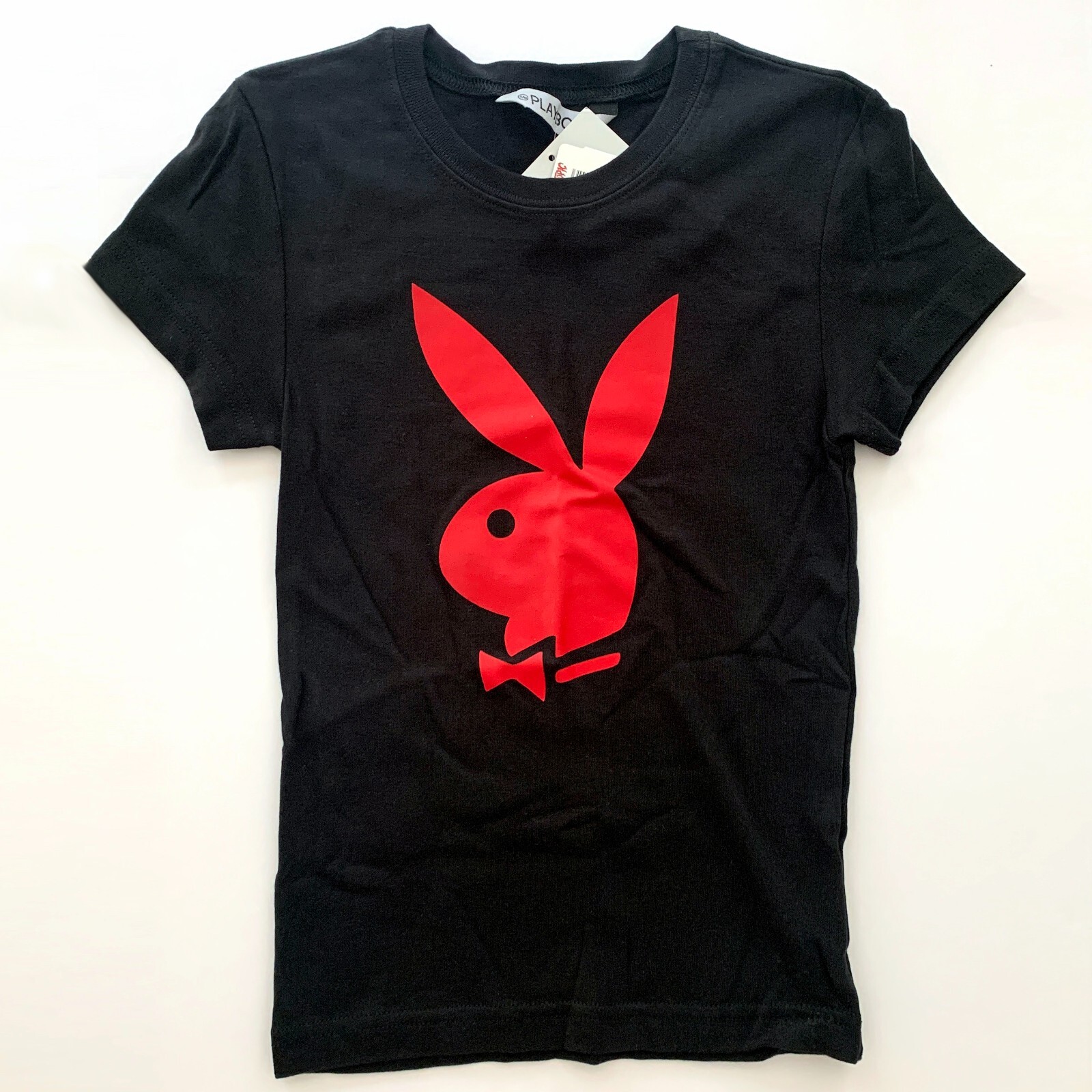 Hot Topic Licensed Playboy Black T Shirt Red Bunny 100% Cotton Y2K