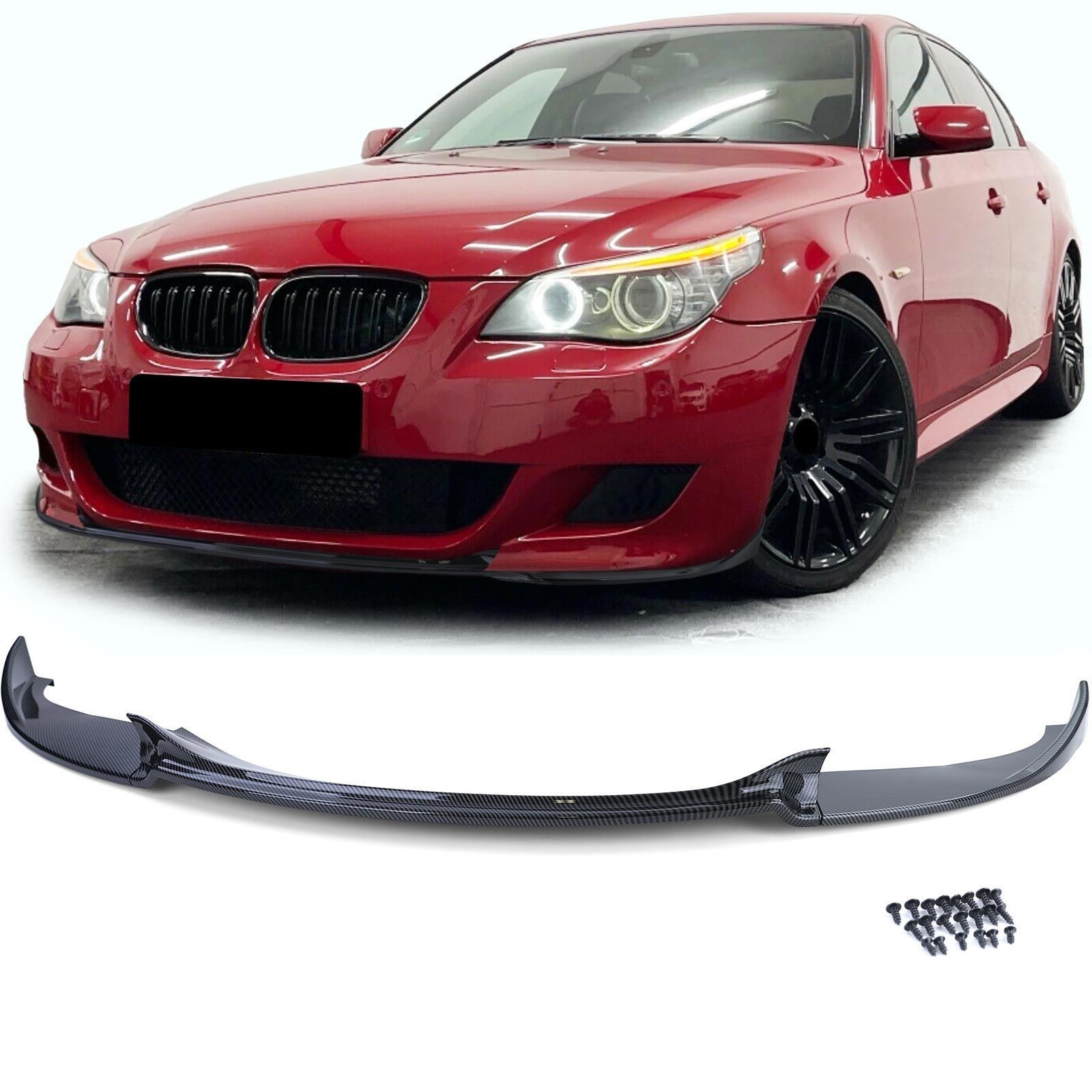 BMW Serie 5 E60 E61 2007-2009 Lip spoiler anteriore Performance carbon look