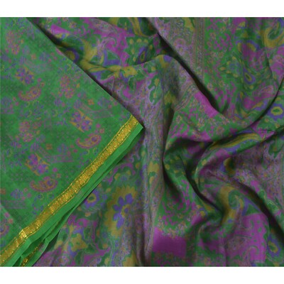 Kantha Making Fabric Women Dress Wholesale 15pcs Ethnic Traditional Silk Sari Recycle Used Sari Assorted Vintage Crepe Silk Fabric