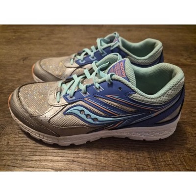 Saucony Cohesion 14 Silver Blue Glitter Sneakers Womens 6.5
