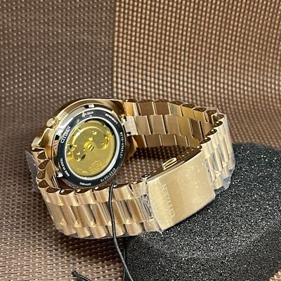 Pre-owned Citizen Tsuyosa Nj0153-82x Red Dial Analog Automatic Gold Tone Men's Dress Watch