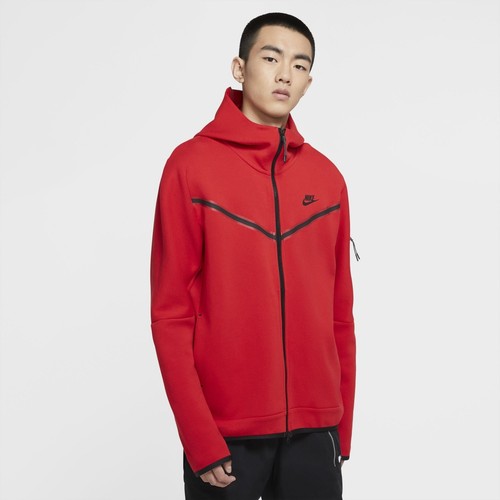 

[CU4489-657] Мужская худи Nike Sportswear Tech Fleece с молнией во всю длину, Красный