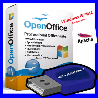 OpenOffice Software Suite ~ Windows & Mac ~ Home Student Business ~ On USB