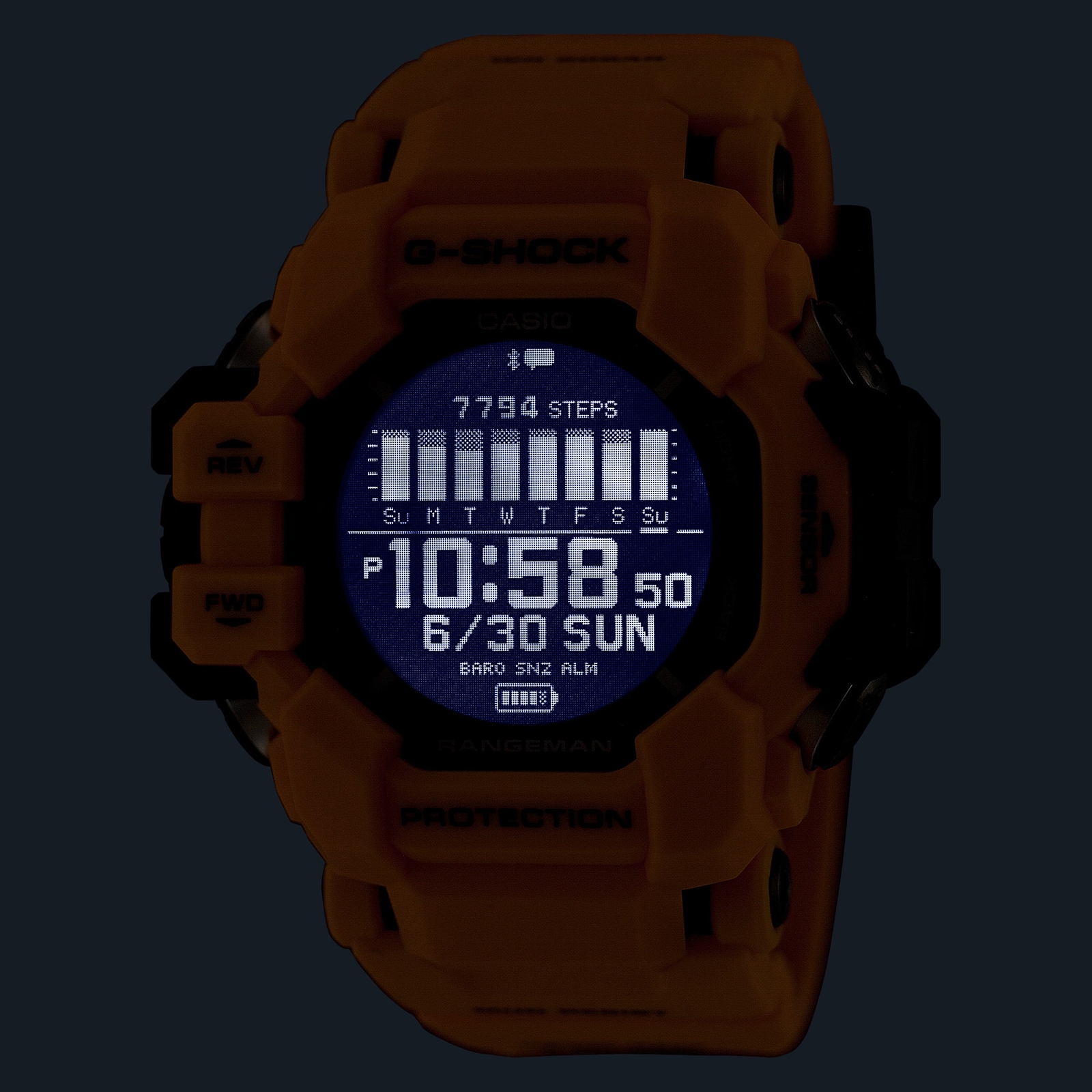 Pre-owned Casio G-shock Rangeman Gpr-h1000-9jr Bluetooth Gps Radio Solar Watch 53.2mm