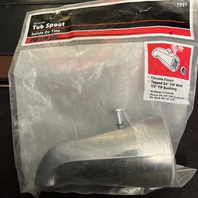 Proplus Bathtub Spout W/ Top Diverter Chrome 3/4'' FIP with 1/2  FIP Bushing 7921