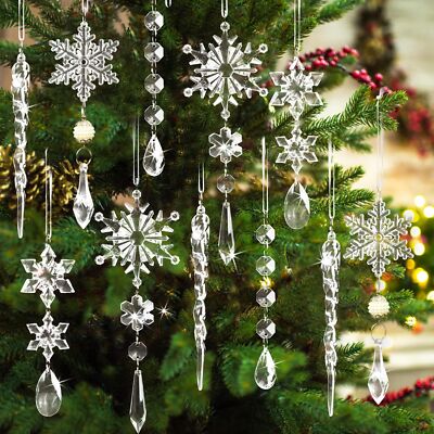 18 piezas de adornos para árboles de Navidad, decoraciones para fiestas