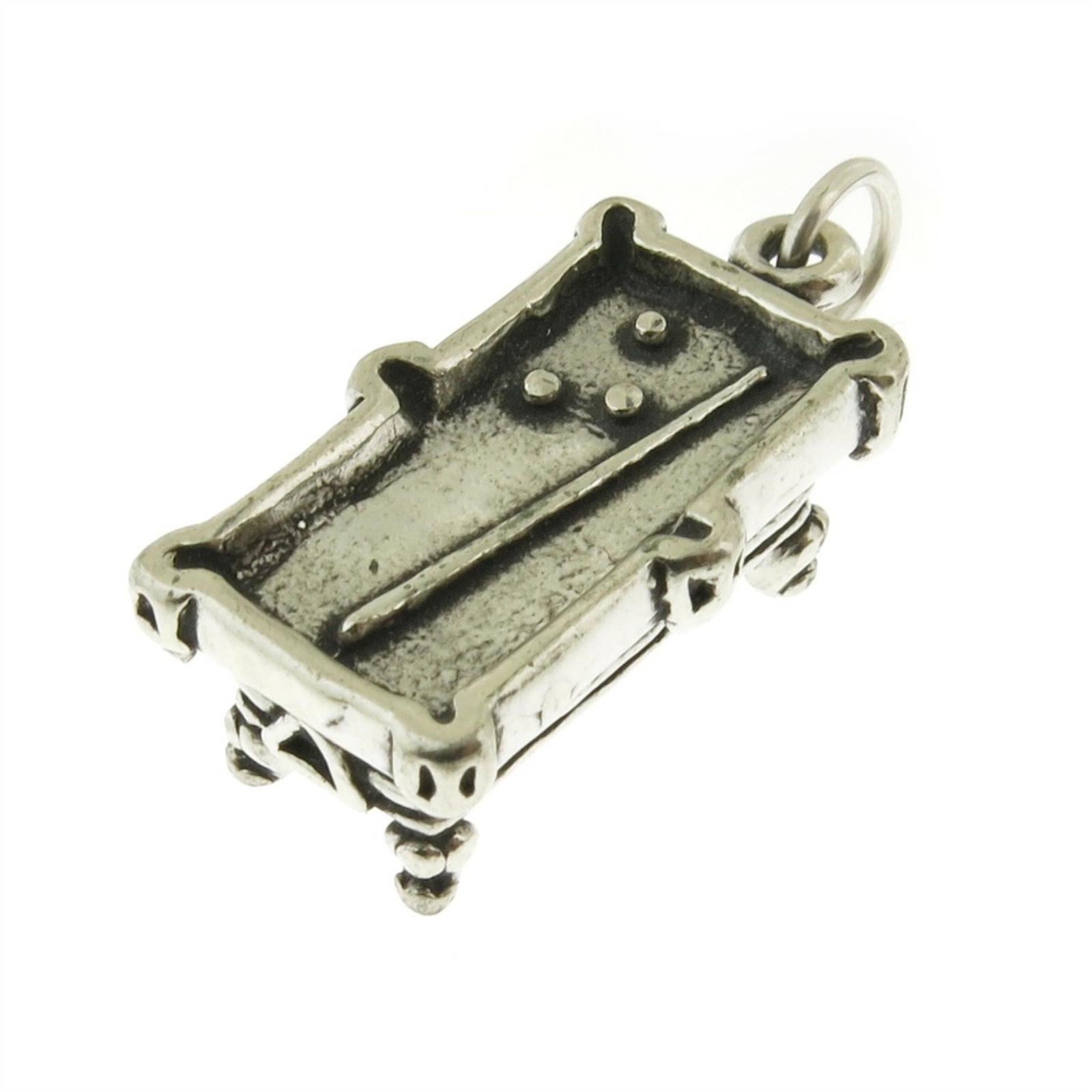 925 Sterling Silver Pool Table Billiards Charm Made in USA