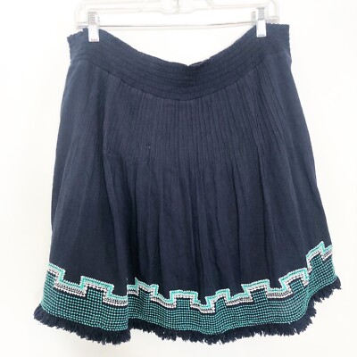 Crown & Ivy NWT Women's Pull On Navy South of the Border Lined Skirt Size Large