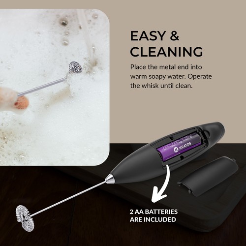 ChefWave Handheld Milk Frother Black