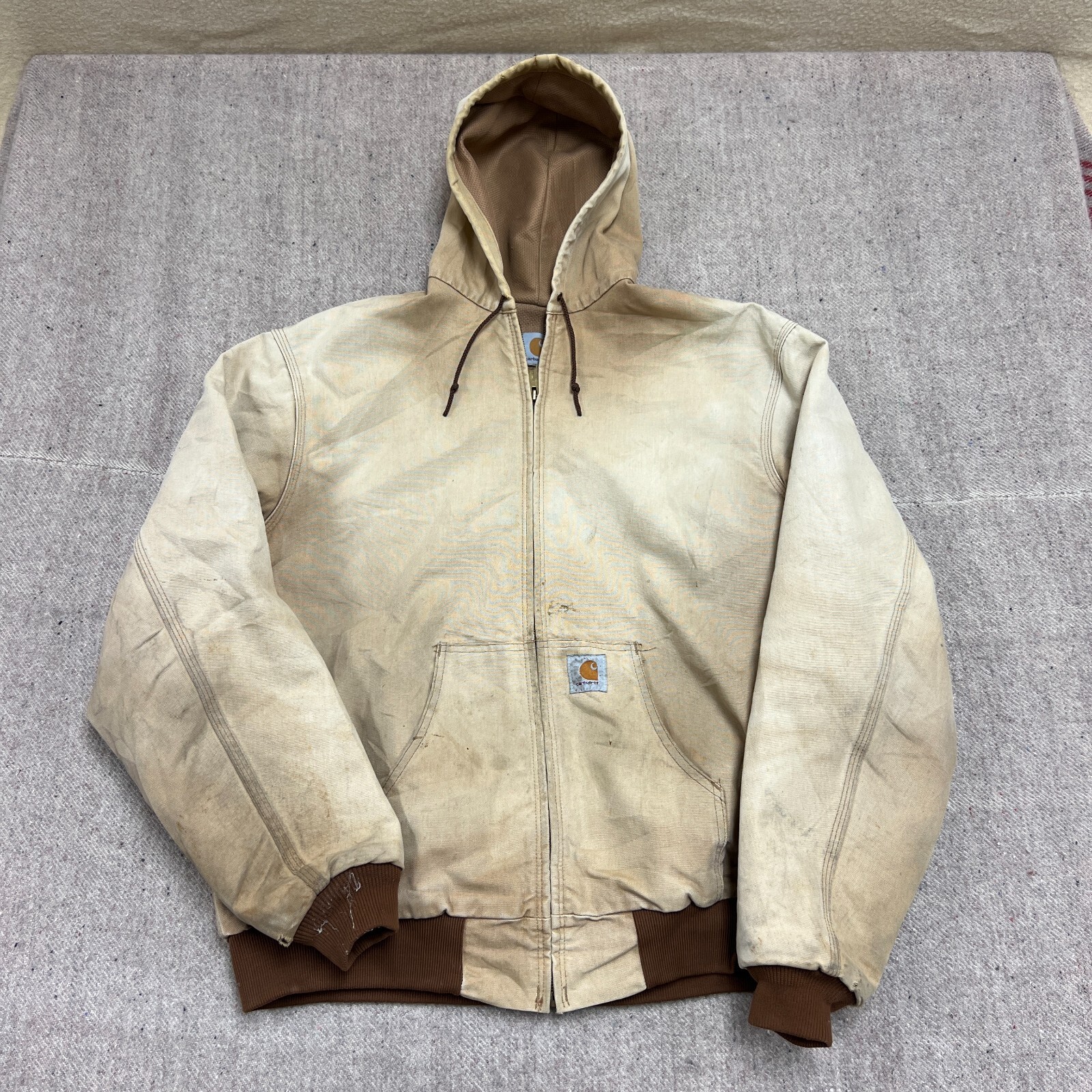 carhartt ジャケット　ベージュ　xxl Carhartt Jacket Adult 2XL Beige Heavy Workwear Coat Chor