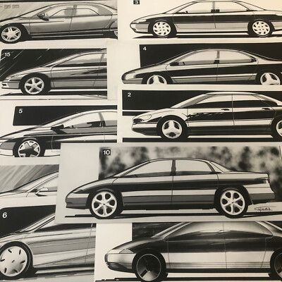 Vintage Car Design PRINT Concept Rendering Germany Ford Lot of 14x