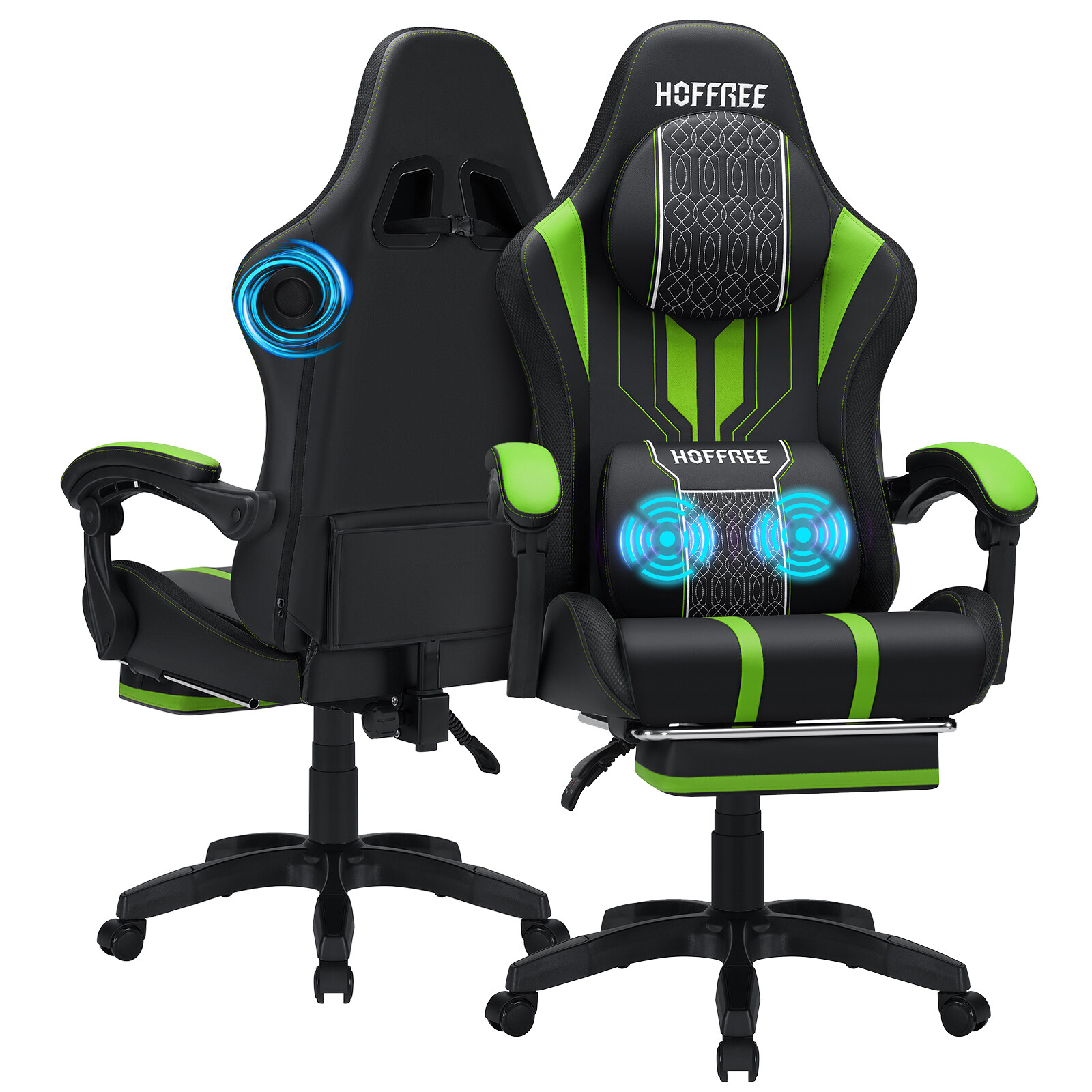 Gaming Chair Massage with bluetooth Speakers Ergonomic Massa