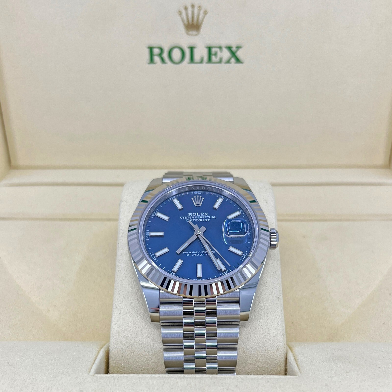 Pre-owned Rolex Datejust 41, Blue Dial, Jubilee, Ref 126334-0002, Unworn Complete 2023