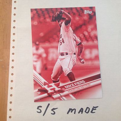 MIKE FIERS #HOU-2 Houston Astros 5/5 Made 2017 Topps 5X7 Red Version