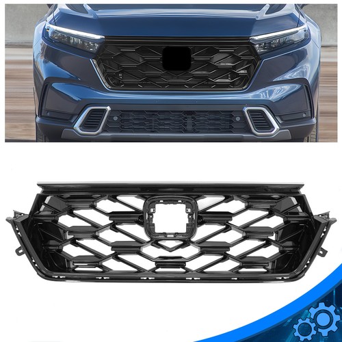 Для Honda CRV CR-V 2023 2024 Спортивная гибридная передняя Верхняя решетка радиатора Глянцево-черная