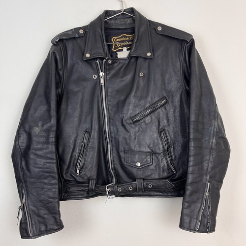 Vintage Genuine Leather Jacket Motorcycle Biker Black 46 | eBay Vintage Genuine Leather Jacket Motorcycle Biker Black 46 | eBay