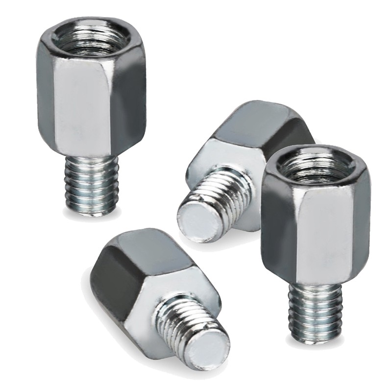 4 Pcs Motorcycle/Scooter Mirror Adapter - 10mm To 8mm Clockwise Threaded Adaptor