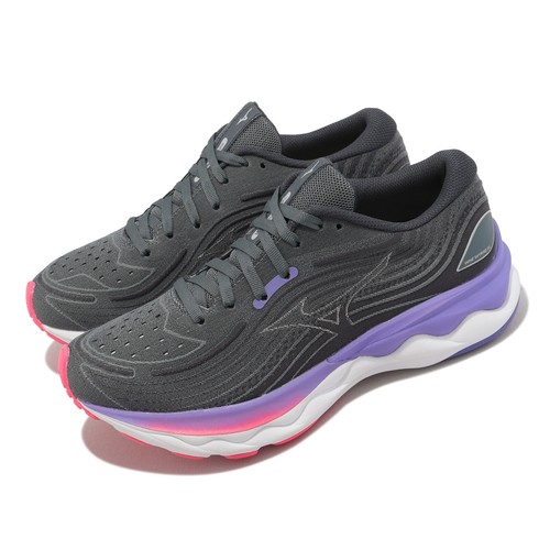 Mizuno Wave Skyrise 4 Серый Фиолетовый Розовый Женские Шоссейные Кроссовки J1GD2309-71