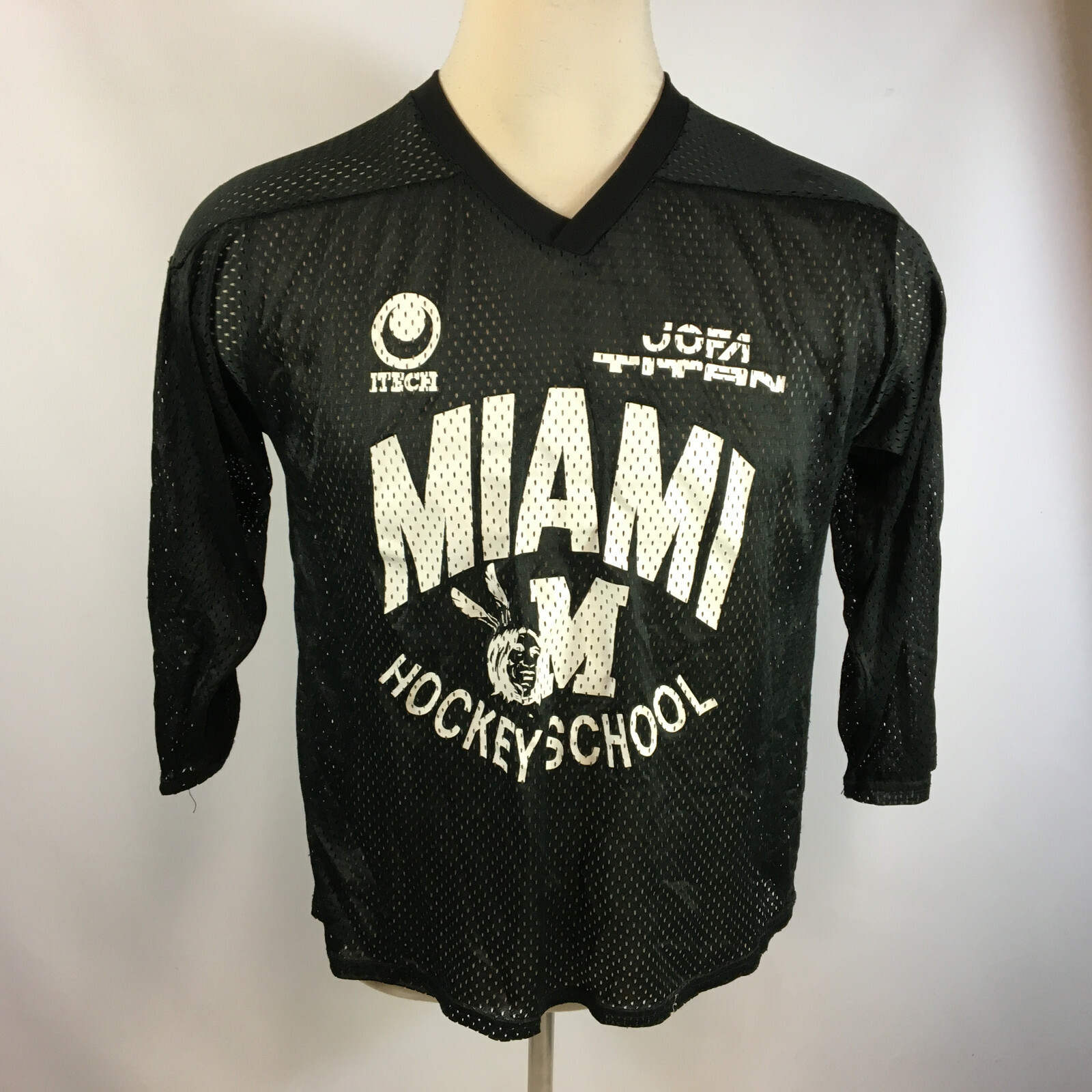 Vintage Miami University Redhawks Ice Hockey Camp Jersey Itech Bubbleyum Shirt
