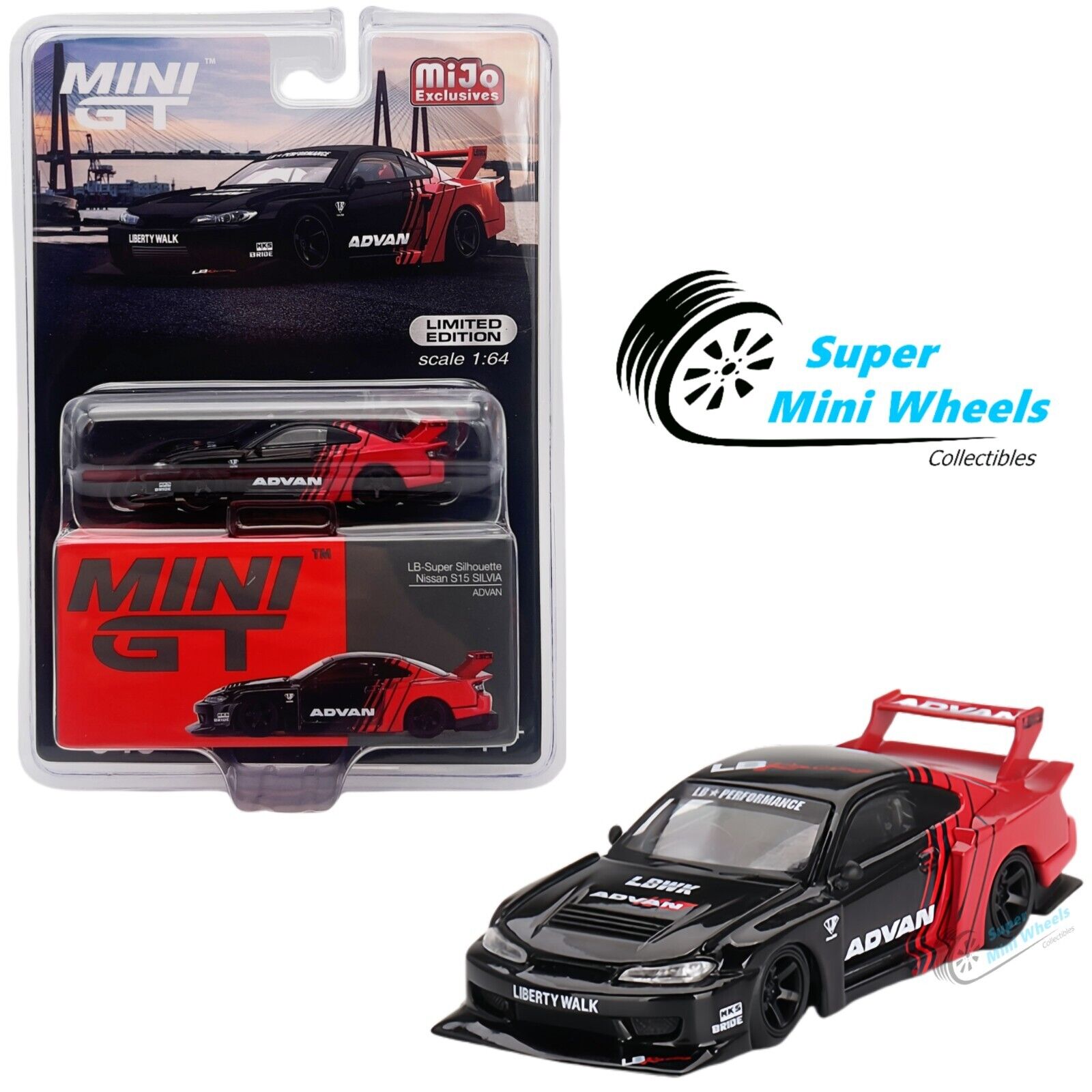Mini GT 1:64 Nissan LB-Super Silhouette S15 SILVIA ADVAN Mini GT 1:64 Nissan LB-Super Silhouette S15 SILVIA ADVAN