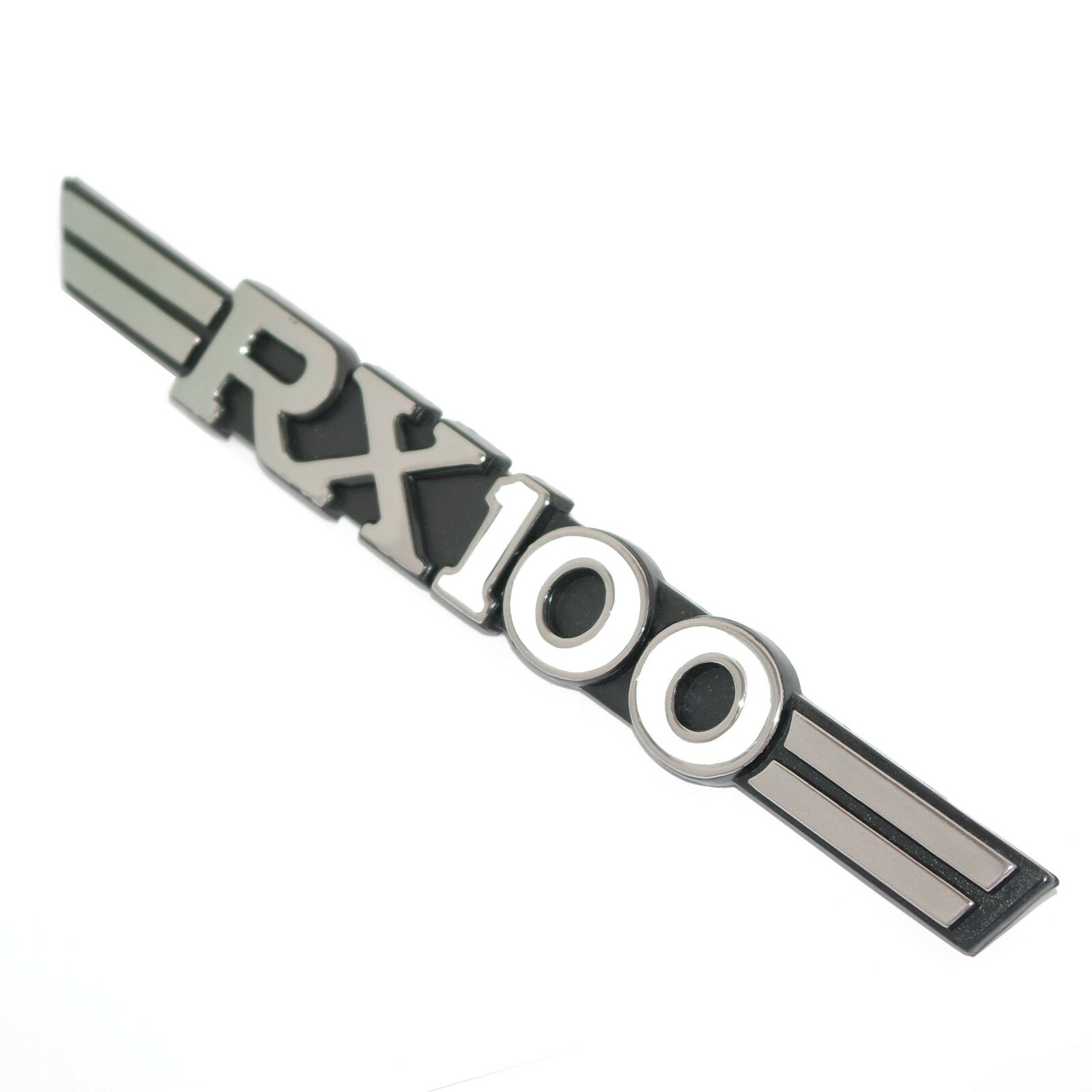 RX100 Side Cover Emblem Badge Pair Plastic chrome Black Yamaha RX 100 Bikes  