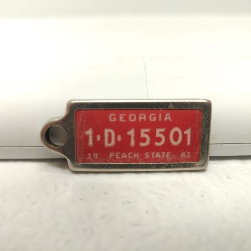 RARE VTG Disabled Veterans Mini License Plate Key Chain Ring Tag GEORGIA 1963
