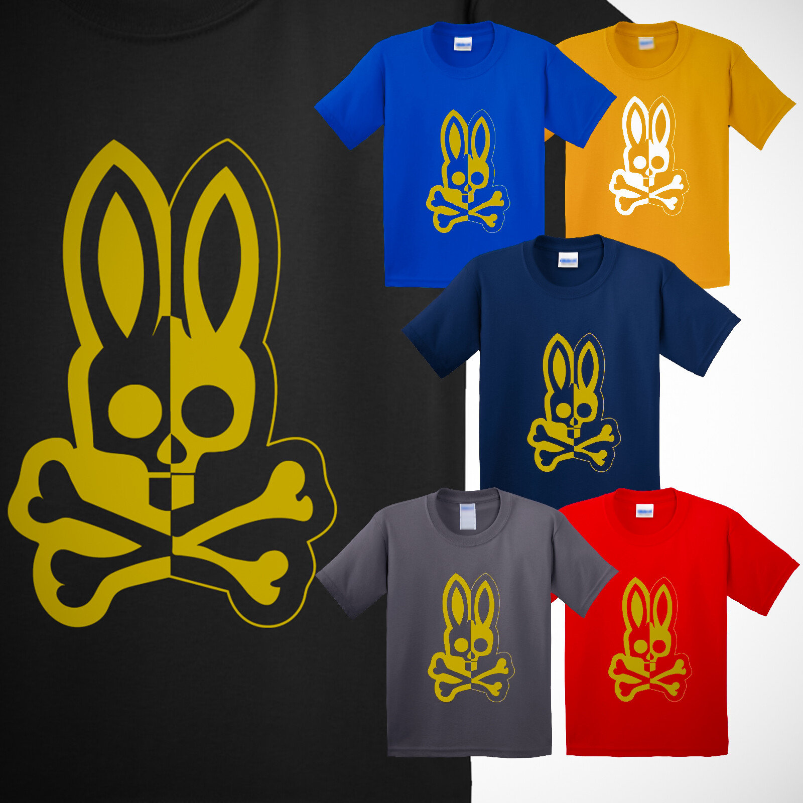 ★KIRSH★ Fishing Witty Bunny Graphic Loose Fit T-Shirt Navy FISHING WITTY BUNNY GRAPHIC LOOSE FIT T-SHIRT [NAVY] - KIRSH