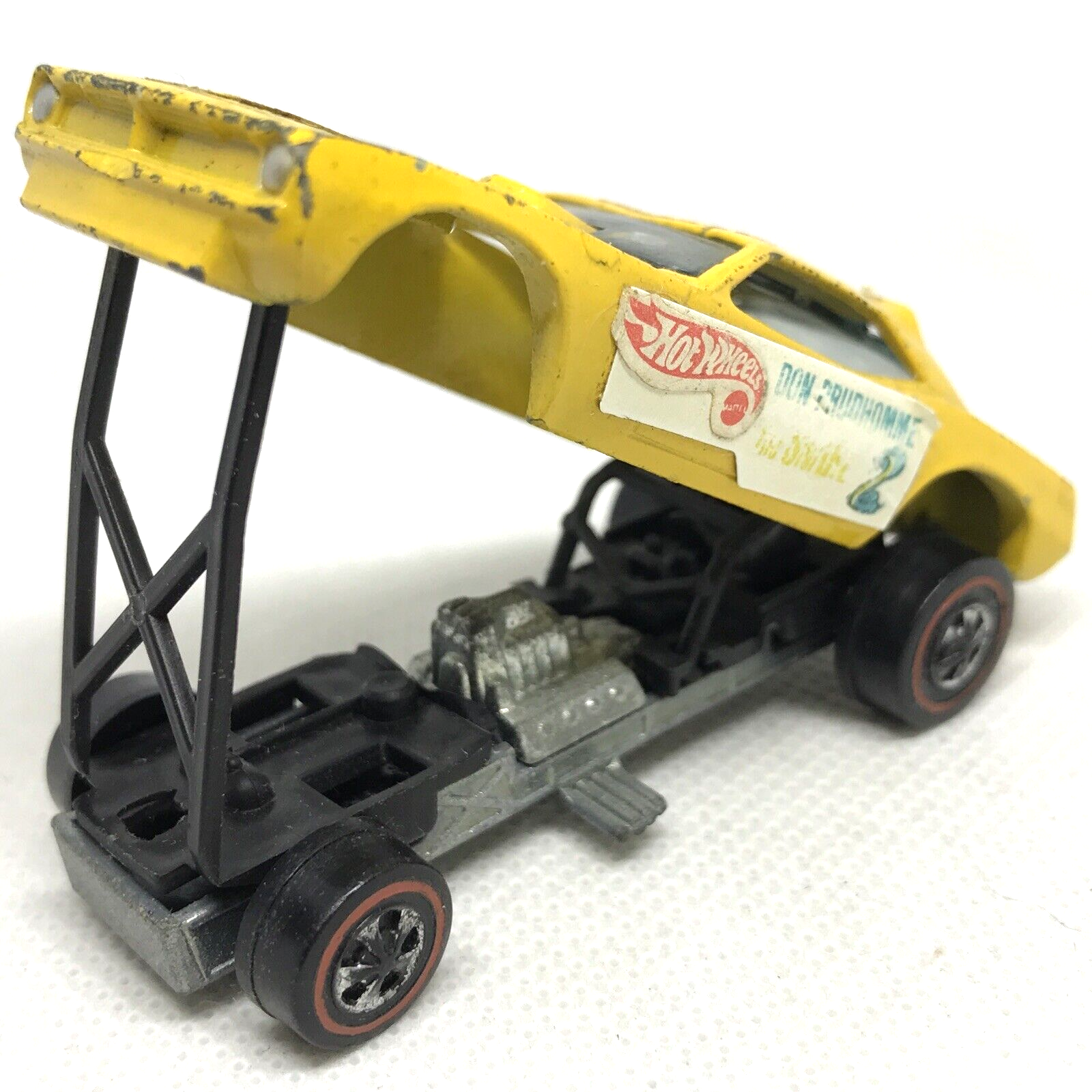Hot Wheels Redline Snake Don Prudhomme Car 1969 Yellow Made