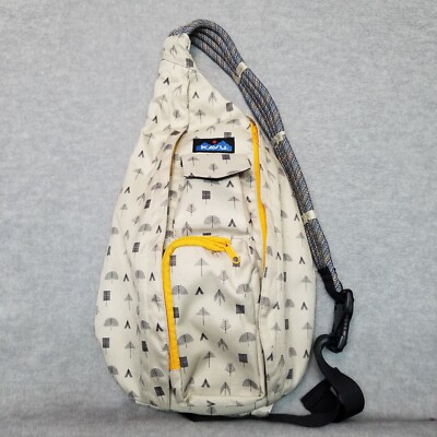 Kavu Rope Sling Crossbody Bag Campground Trees Beige