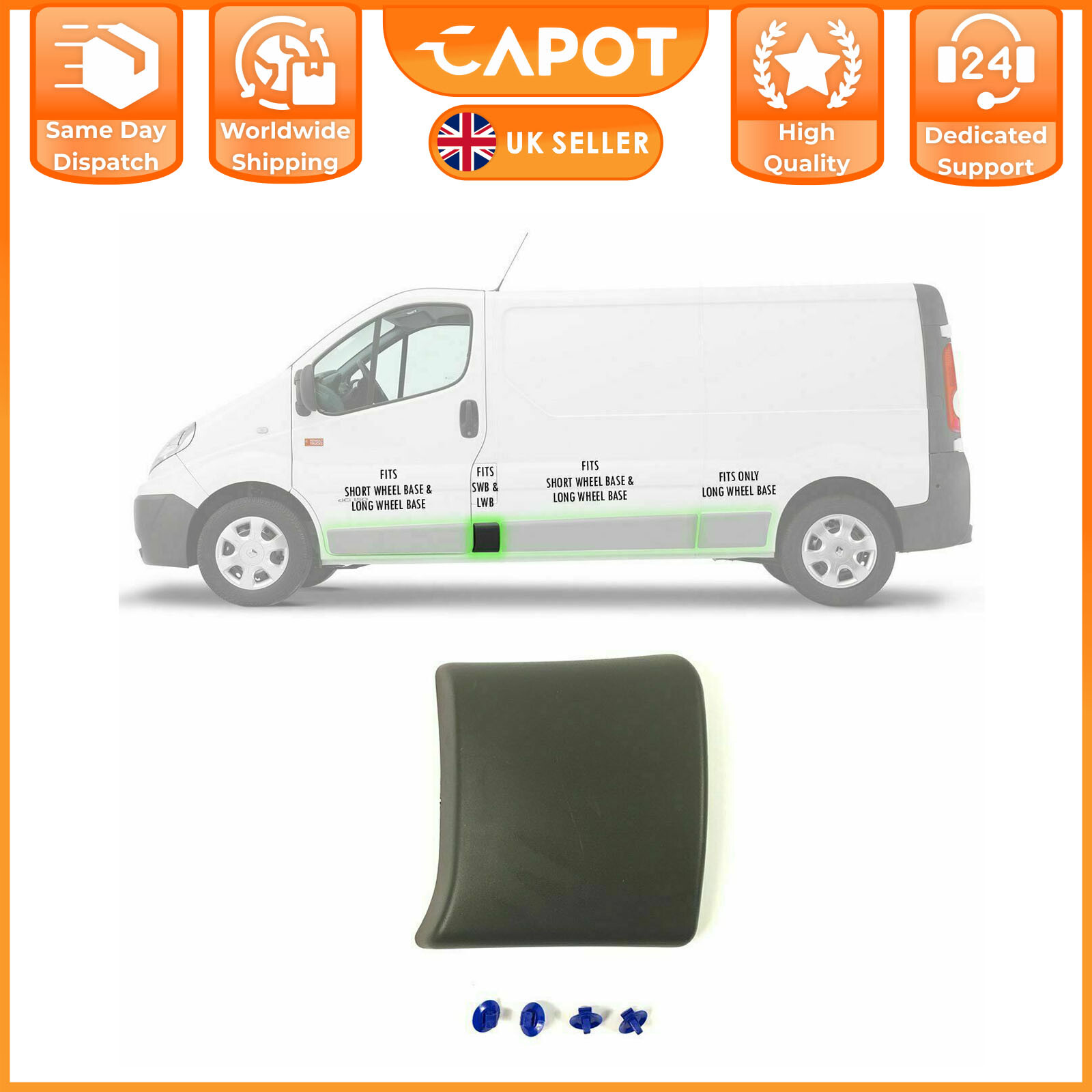 For Vauxhall / Opel Vivaro 2001-2014 Left Side Central Trim Moulding Panel