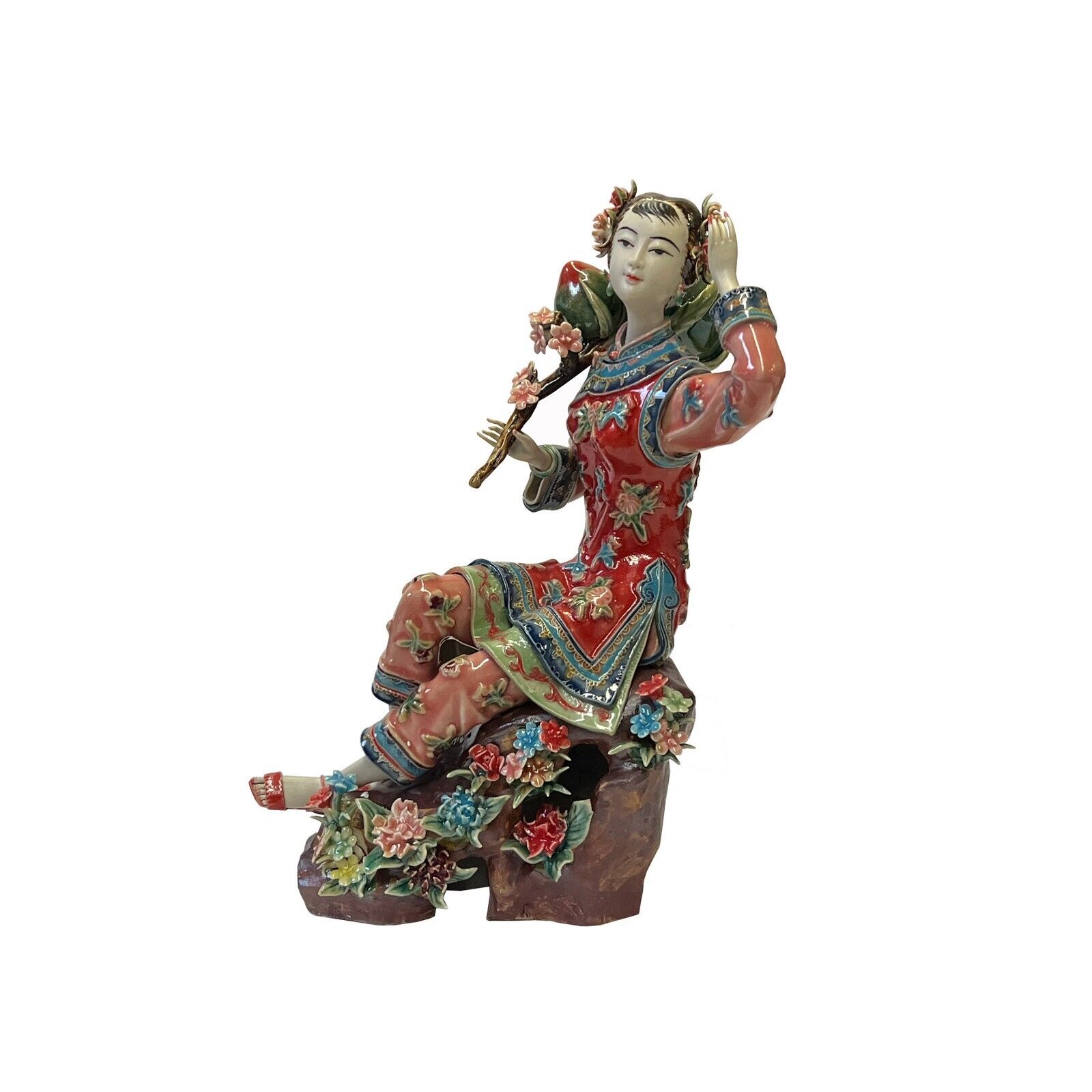 Chinese Oriental Porcelain Qing Style Dressing Peach Lady Figure ws3115S Chinese Oriental Porcelain Qing Style Dressing Peach Lady Figure ws3115S