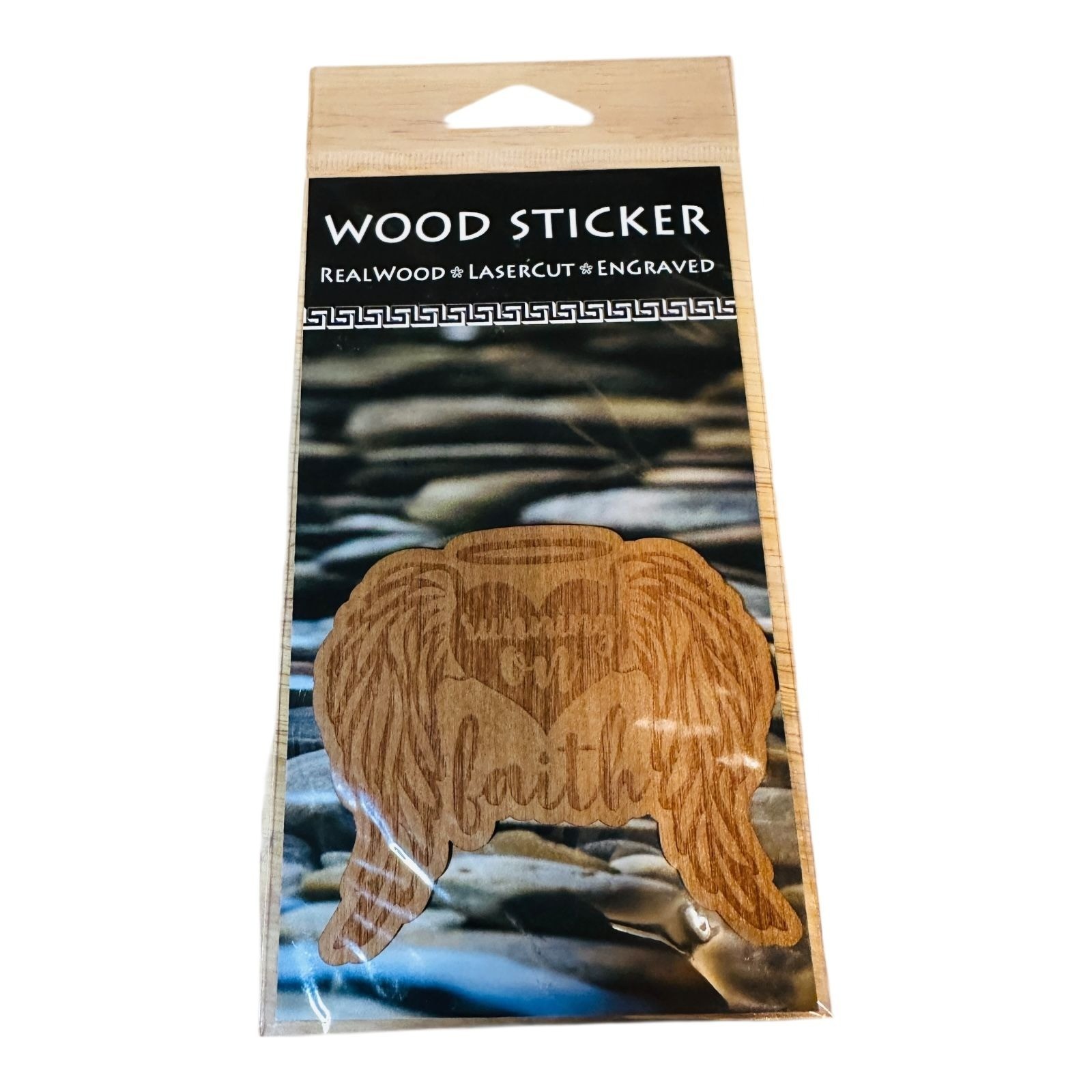 Engraved Wood Sticker With 