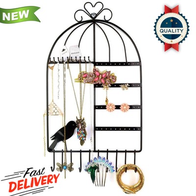 Jewelry Organizer Hanging Holder Display Stand Rack Wall Mount Earring Necklace