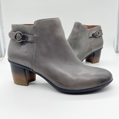 Dansko Perry Waterproof Ankle Boot Size 41 Gray Burnished Stacked Heel NWOB