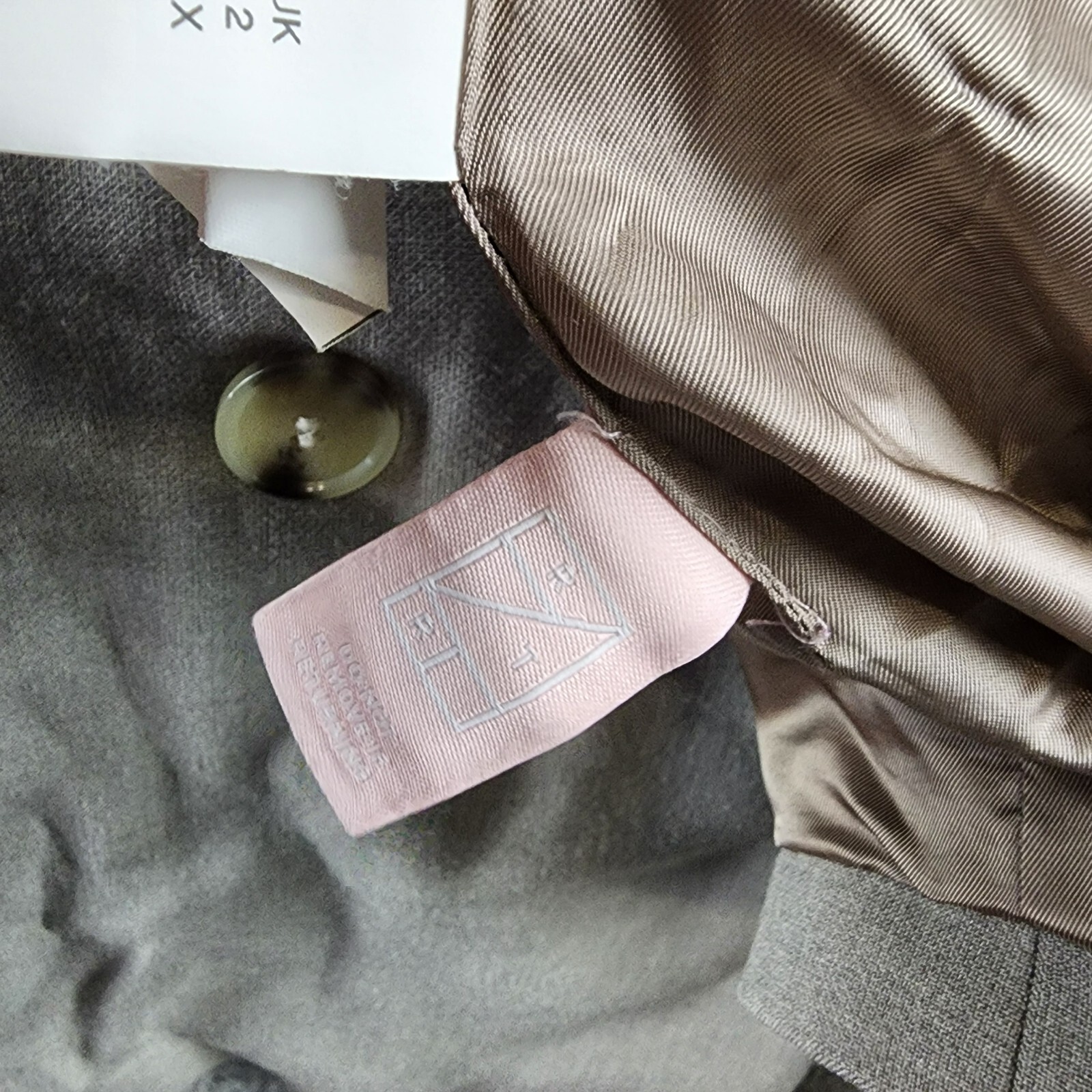 BOSS Regular-Fit Double-Breasted Jacket Women's 8 Gray Notch Lapel Long Sleeve - Picture 10 of 19