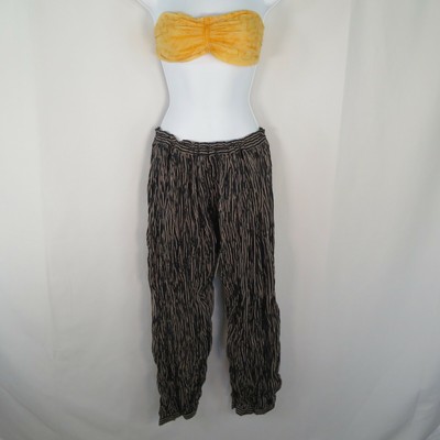 Harem Pants | Cuffed | Mull Cotton | Coverup | Summer | Handmade | L-XL | Black 
