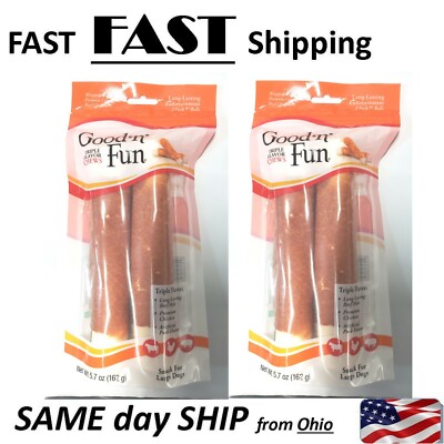 Good 'n' Fun Dog Bone 7'' Roll - Triple Flavor Beef Chicken Pork - 4 Bones - 