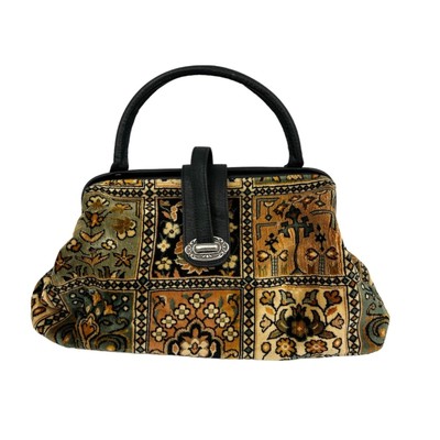 Raviani Garland Texas carpet tapestry bag Vintage 1990s damask doctor purse